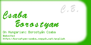 csaba borostyan business card
